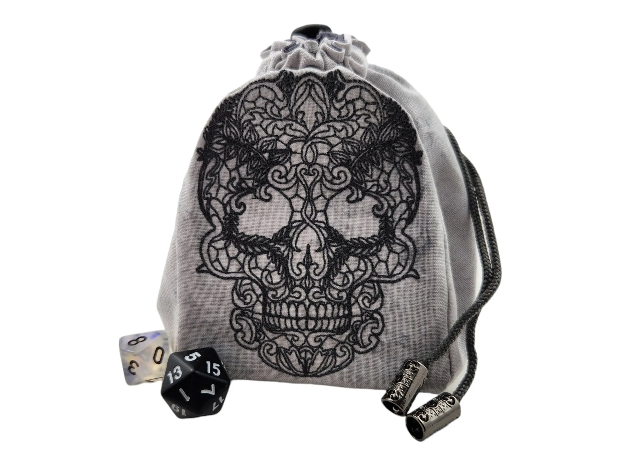 dice bag, decorative skull game pouch