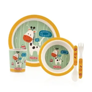 Dishwasher-Safe Eco Conscious Bamboo Weaning Set | Infant Feeding Set | 4 Animal Choices