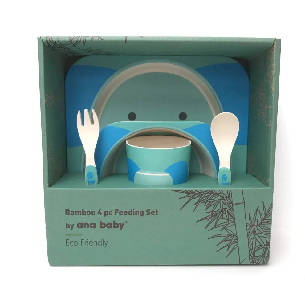Dishwasher-Safe Eco Conscious Bamboo Weaning Set | Infant Feeding Set | Animal Designs