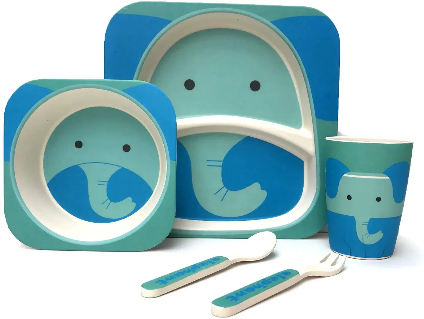 Dishwasher-Safe Eco Conscious Bamboo Weaning Set | Infant Feeding Set | Animal Designs