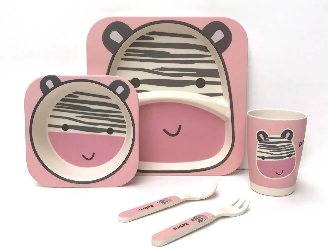 Dishwasher-Safe Eco Conscious Bamboo Weaning Set | Infant Feeding Set | Animal Designs