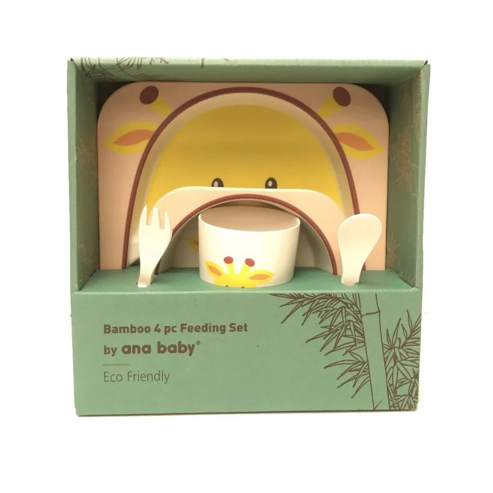 Dishwasher-Safe Eco Conscious Bamboo Weaning Set | Infant Feeding Set | Animal Designs