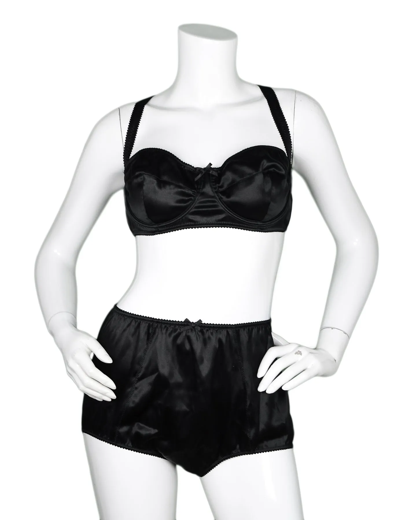 Dolce & Gabbana Black Satin Bra Sz IT5/US40