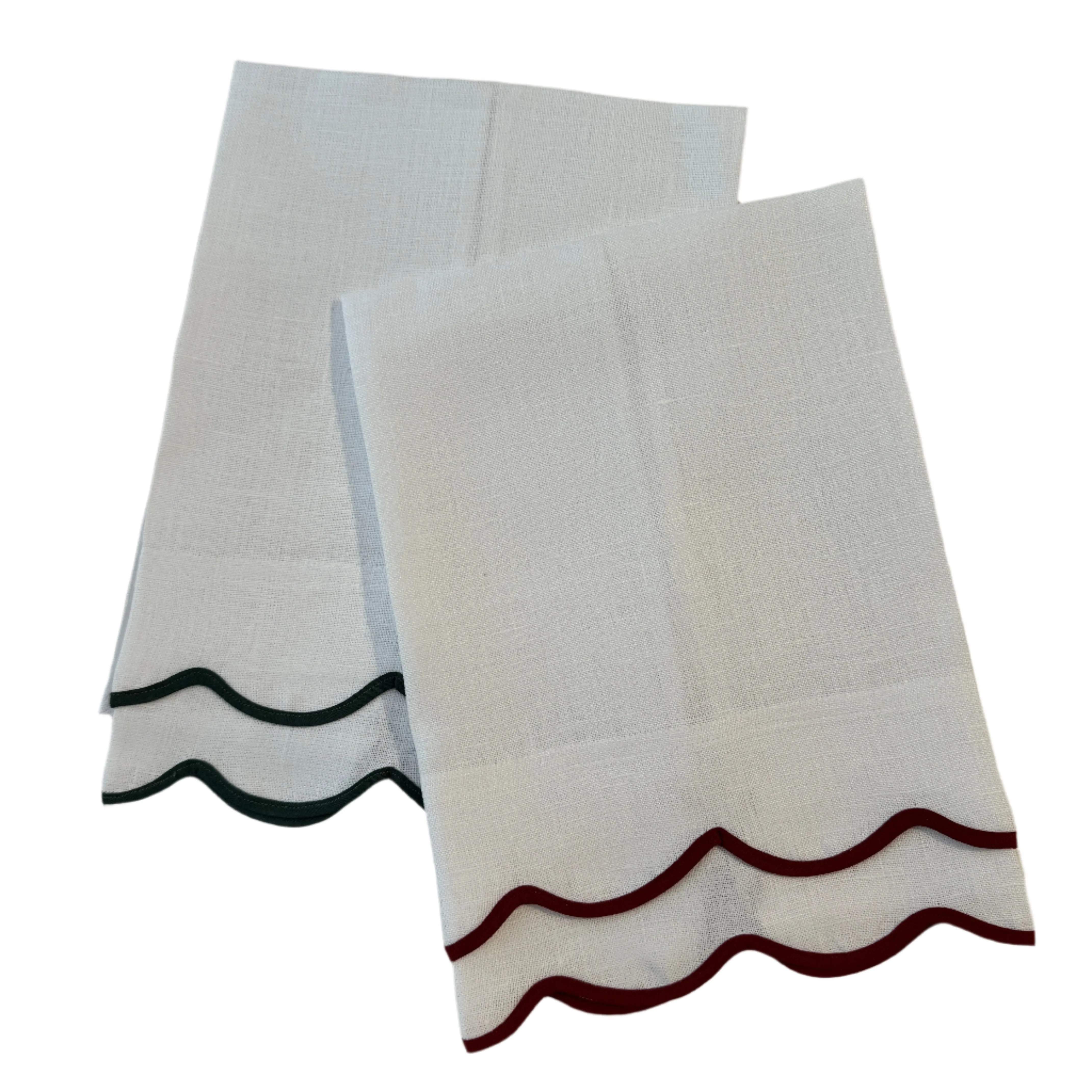Double Wave Linen Guest Towel
