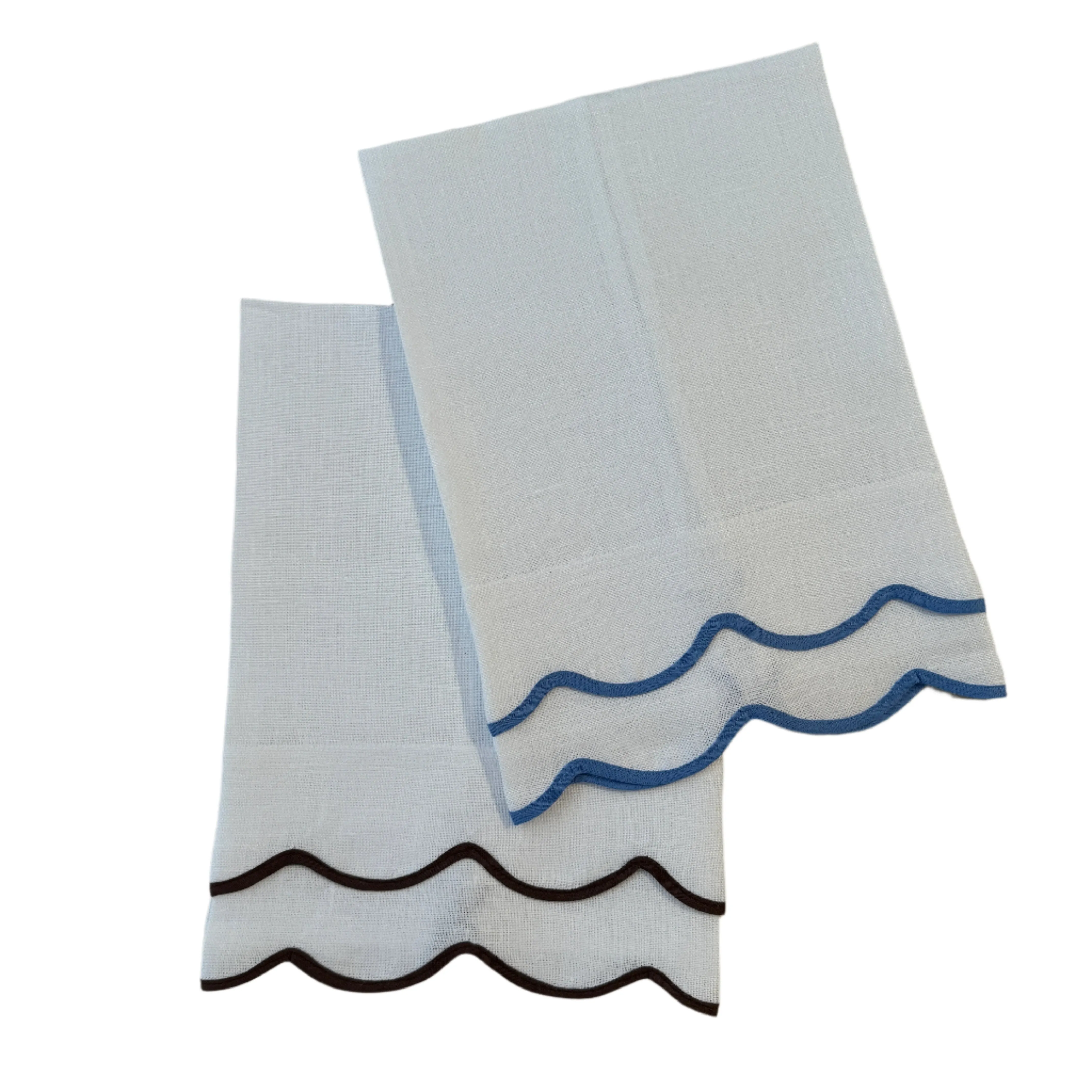 Double Wave Linen Guest Towel