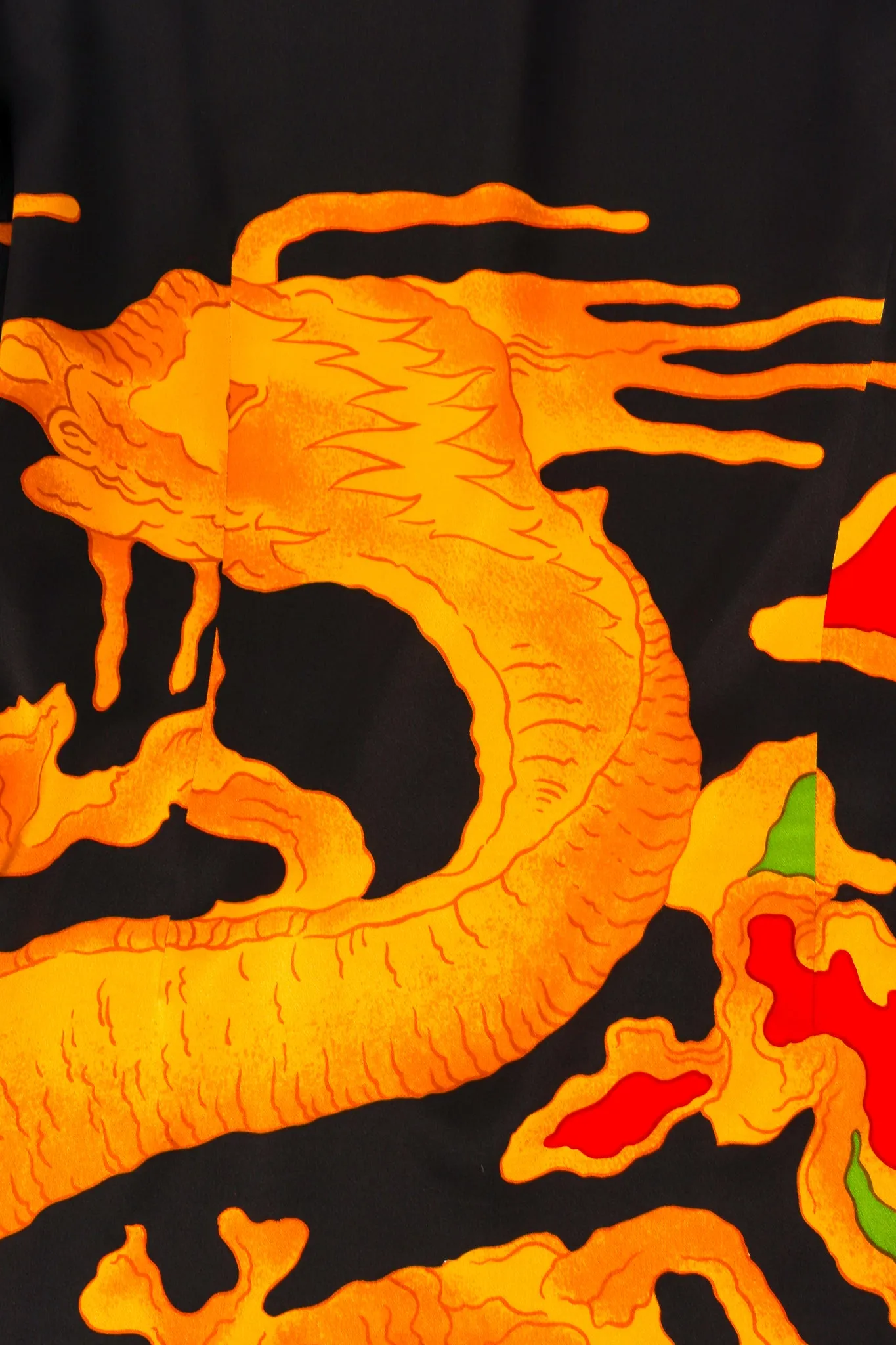 Dragon Print Silk Satin Shirt