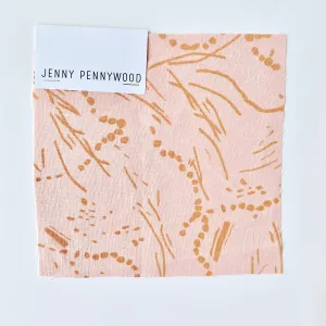Drape in Gold on Dusty Pink - 100% linen - FABRIC BY THE YARD
