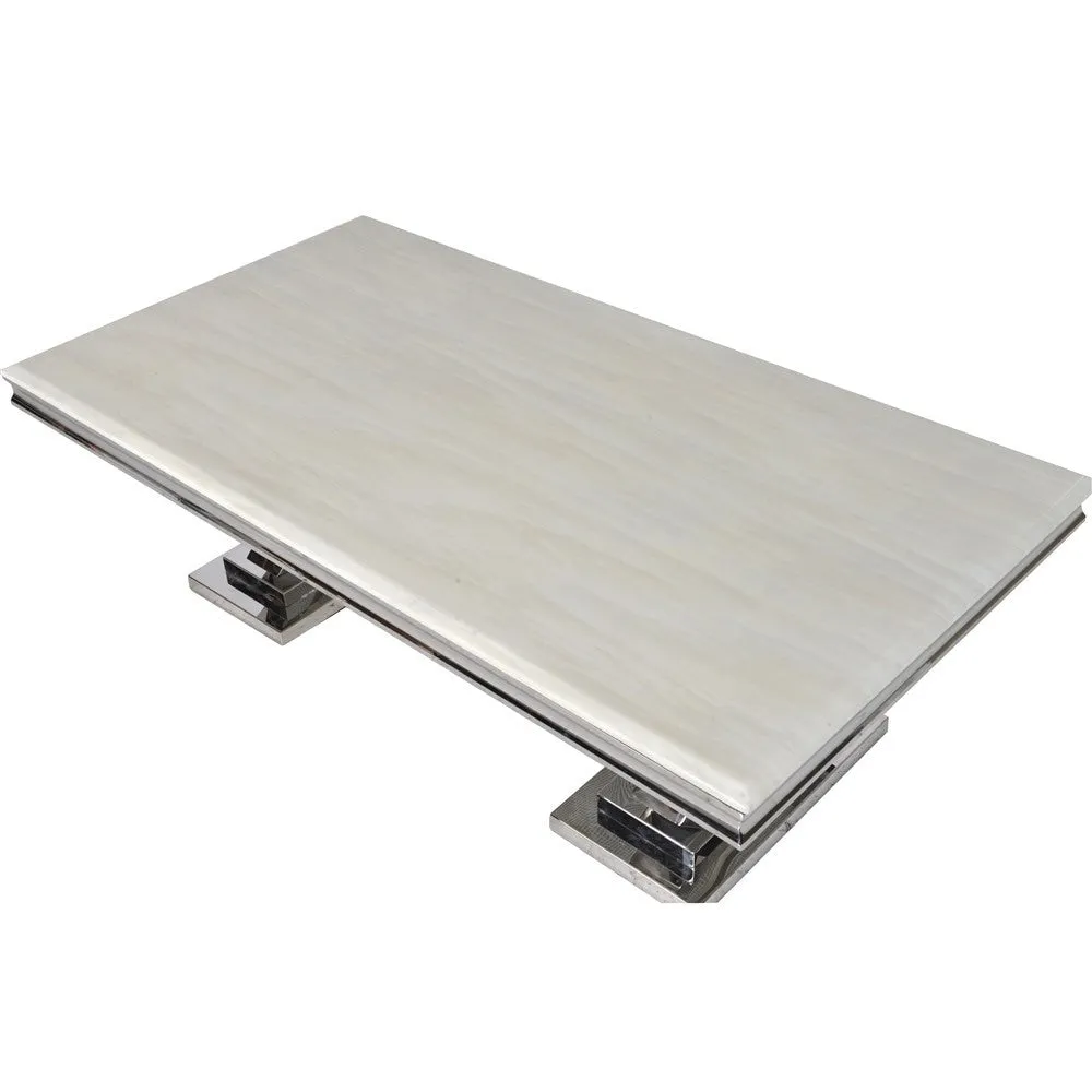 Dwell Steel & Composite Marble Coffee Table