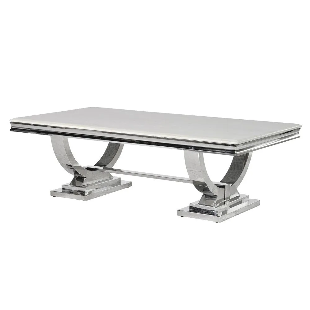 Dwell Steel & Composite Marble Coffee Table