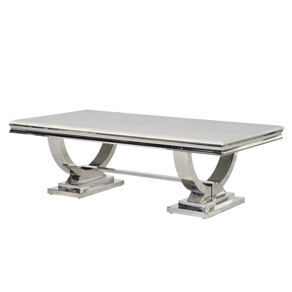 Dwell Steel & Composite Marble Coffee Table