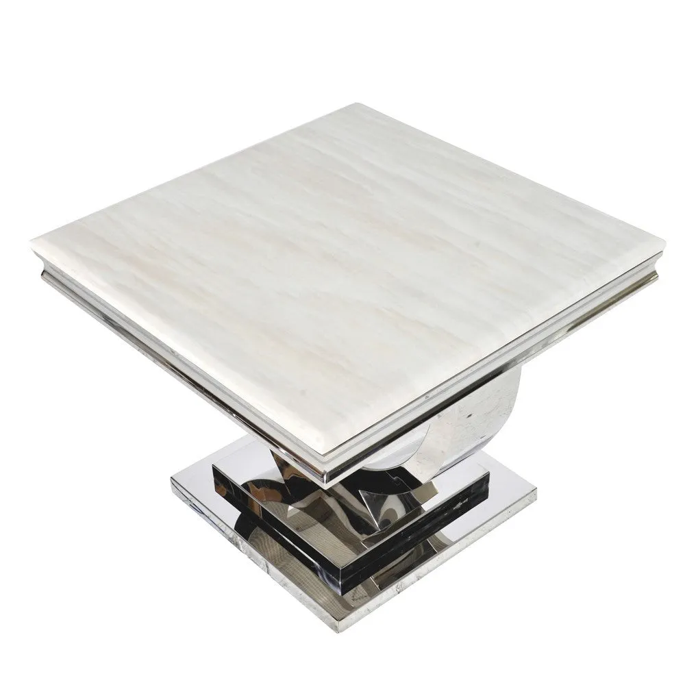 Dwell Steel & Composite Marble Side Table