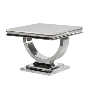 Dwell Steel & Composite Marble Side Table