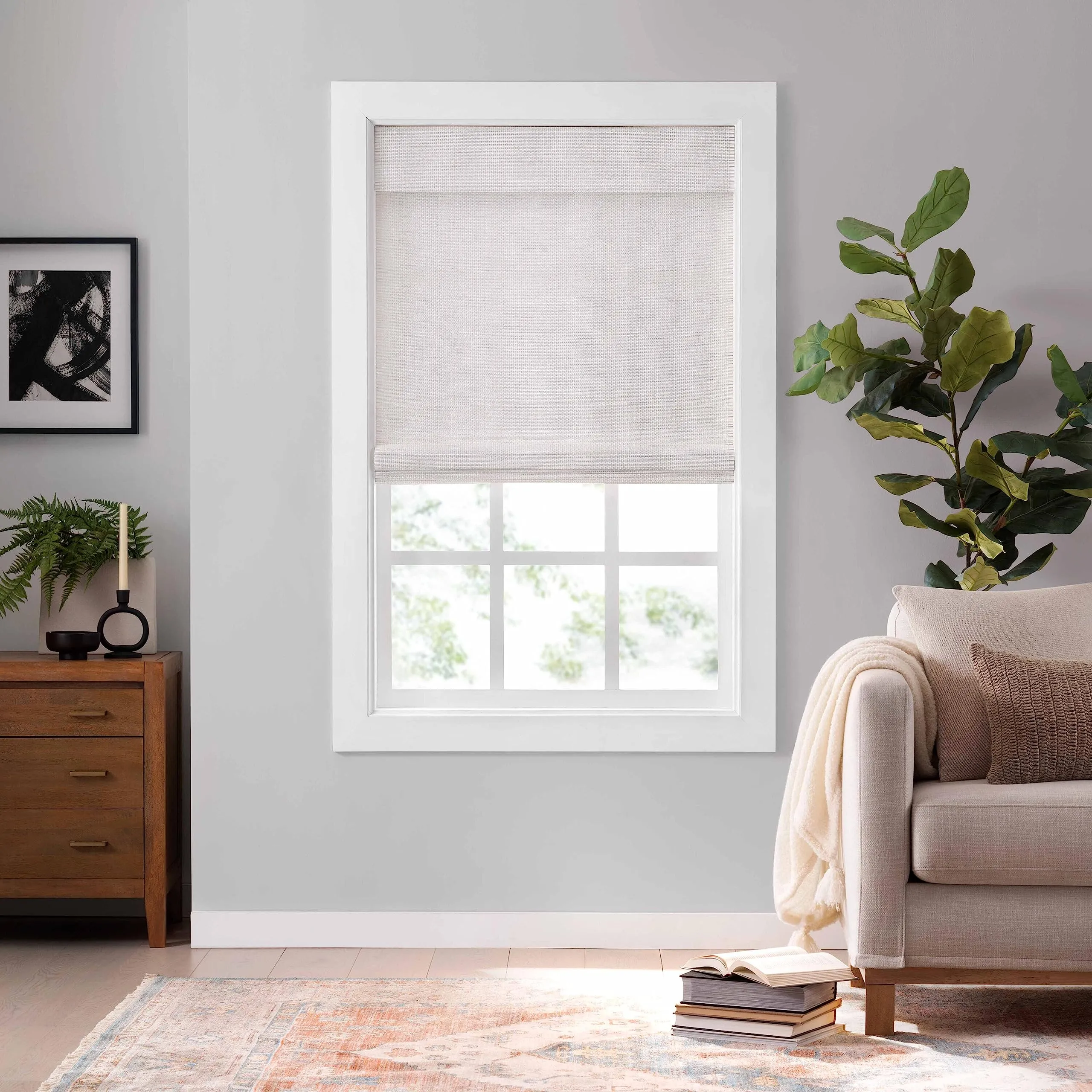 Eclipse Bamboo Roman Shades for Window Semi-Privacy