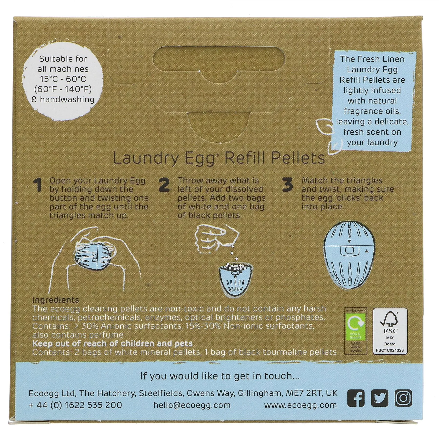 Ecoegg | Laundry Egg Refills - 50 Washes, Fresh Linen | 1