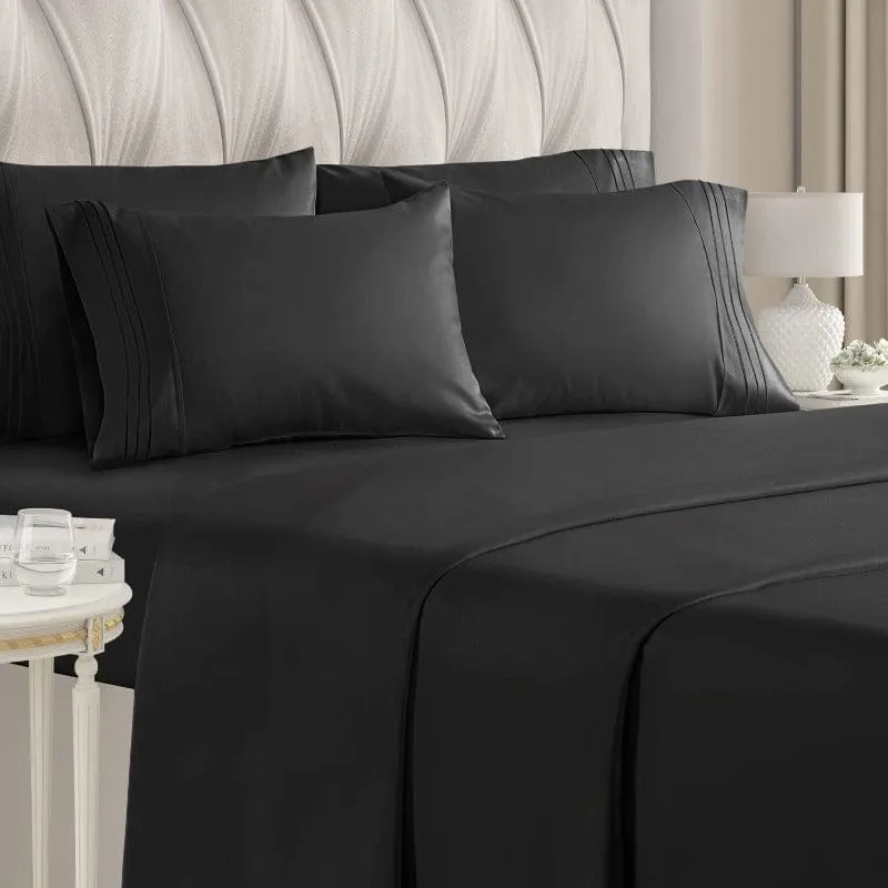 Egyptian Cotton 400 Thread Count Flat Sheet Black