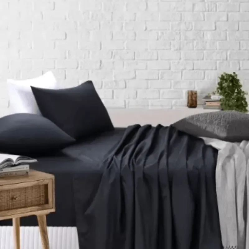 Egyptian Cotton 400 Thread Count Flat Sheet Black
