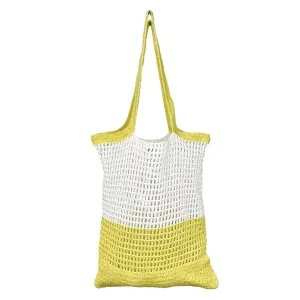 Ella Woven Cotton Tote Yellow