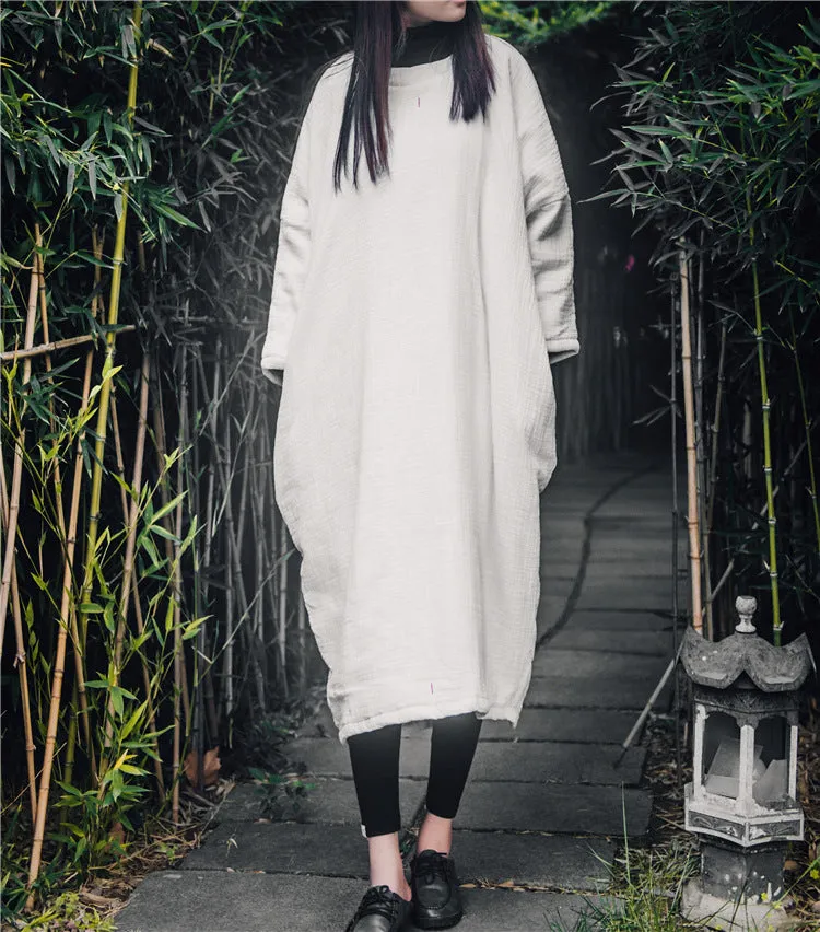 Embroidered Oversized Cotton-Linen Tunic