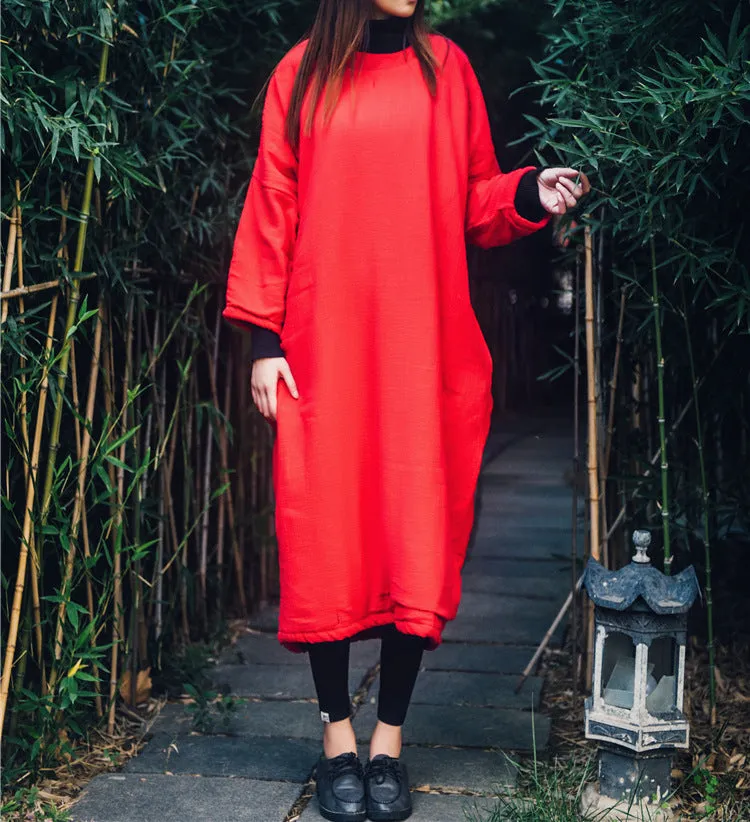 Embroidered Oversized Cotton-Linen Tunic