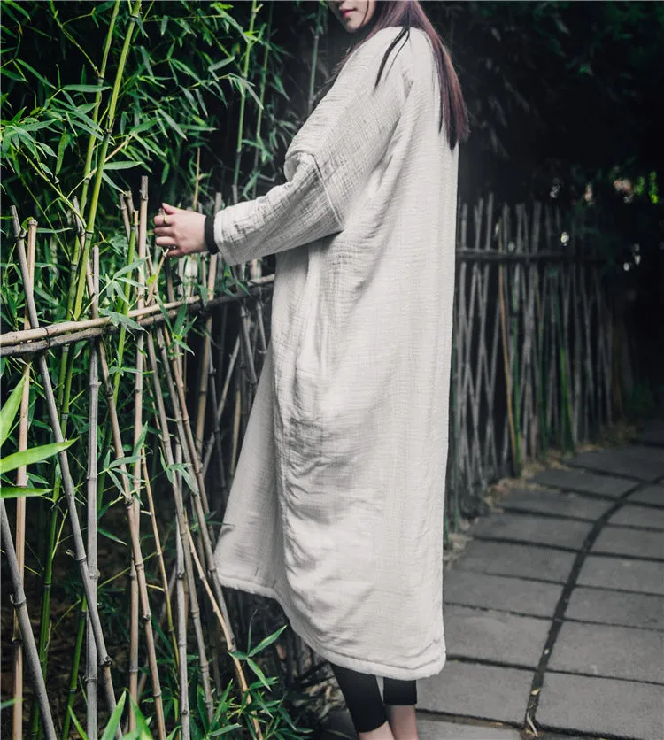Embroidered Oversized Cotton-Linen Tunic
