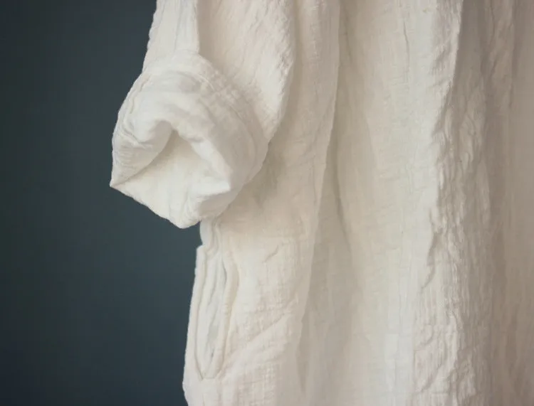 Embroidered Oversized Cotton-Linen Tunic