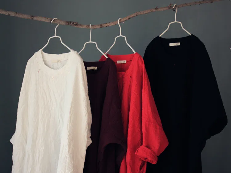 Embroidered Oversized Cotton-Linen Tunic