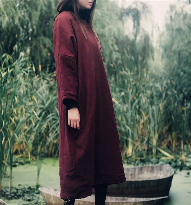 Embroidered Oversized Cotton-Linen Tunic