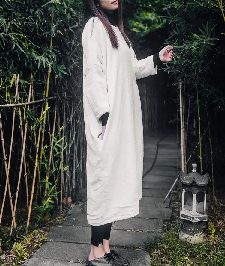 Embroidered Oversized Cotton-Linen Tunic