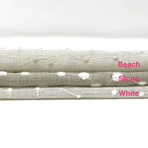 Embroidery Filigree Blend Linen Fabric By The Yard/CL1059
