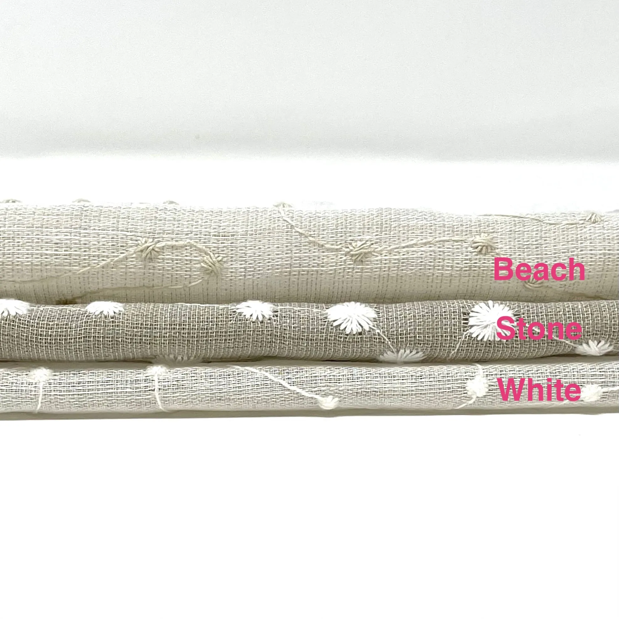 Embroidery Filigree Blend Linen Fabric By The Yard/CL1059