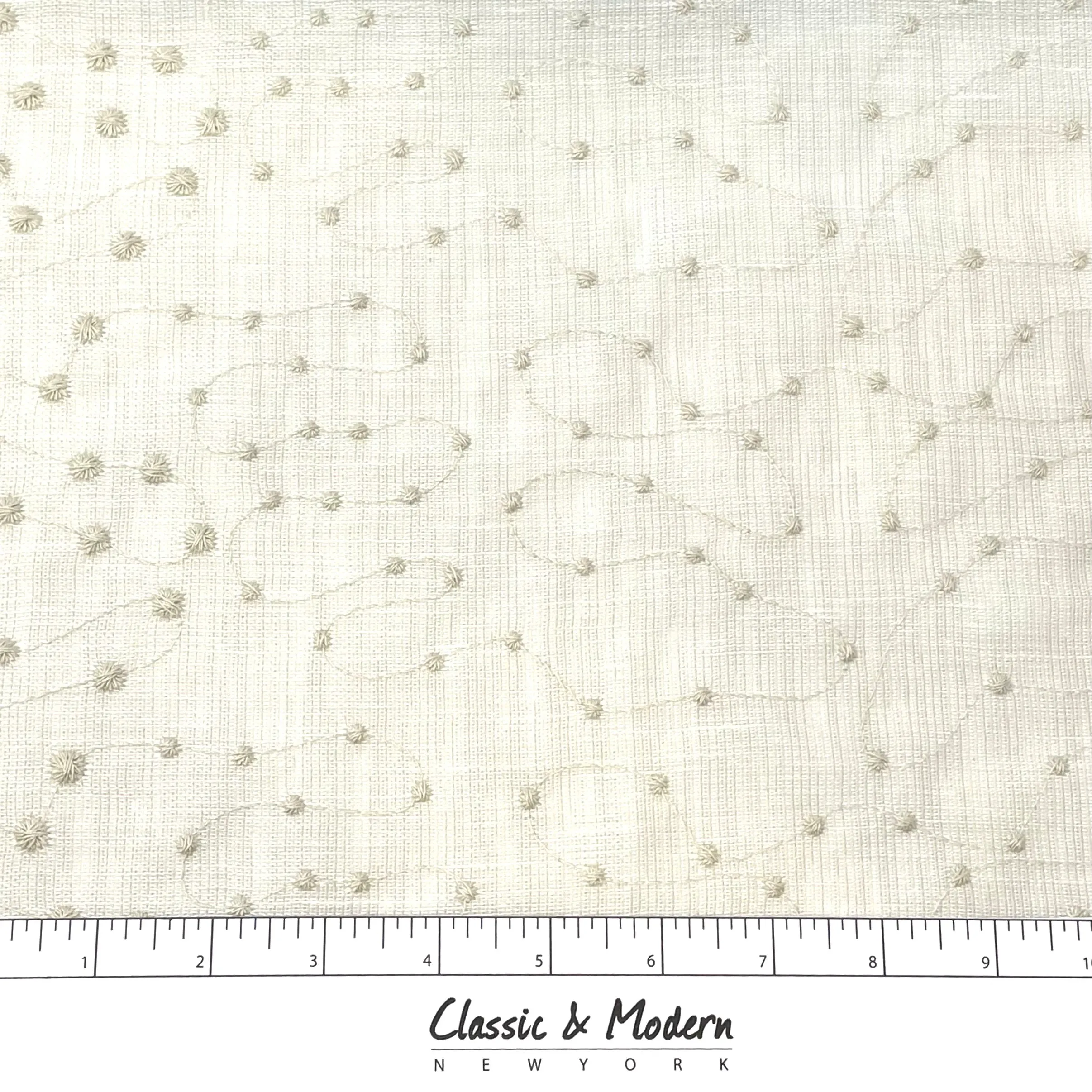 Embroidery Filigree Blend Linen Fabric By The Yard/CL1059