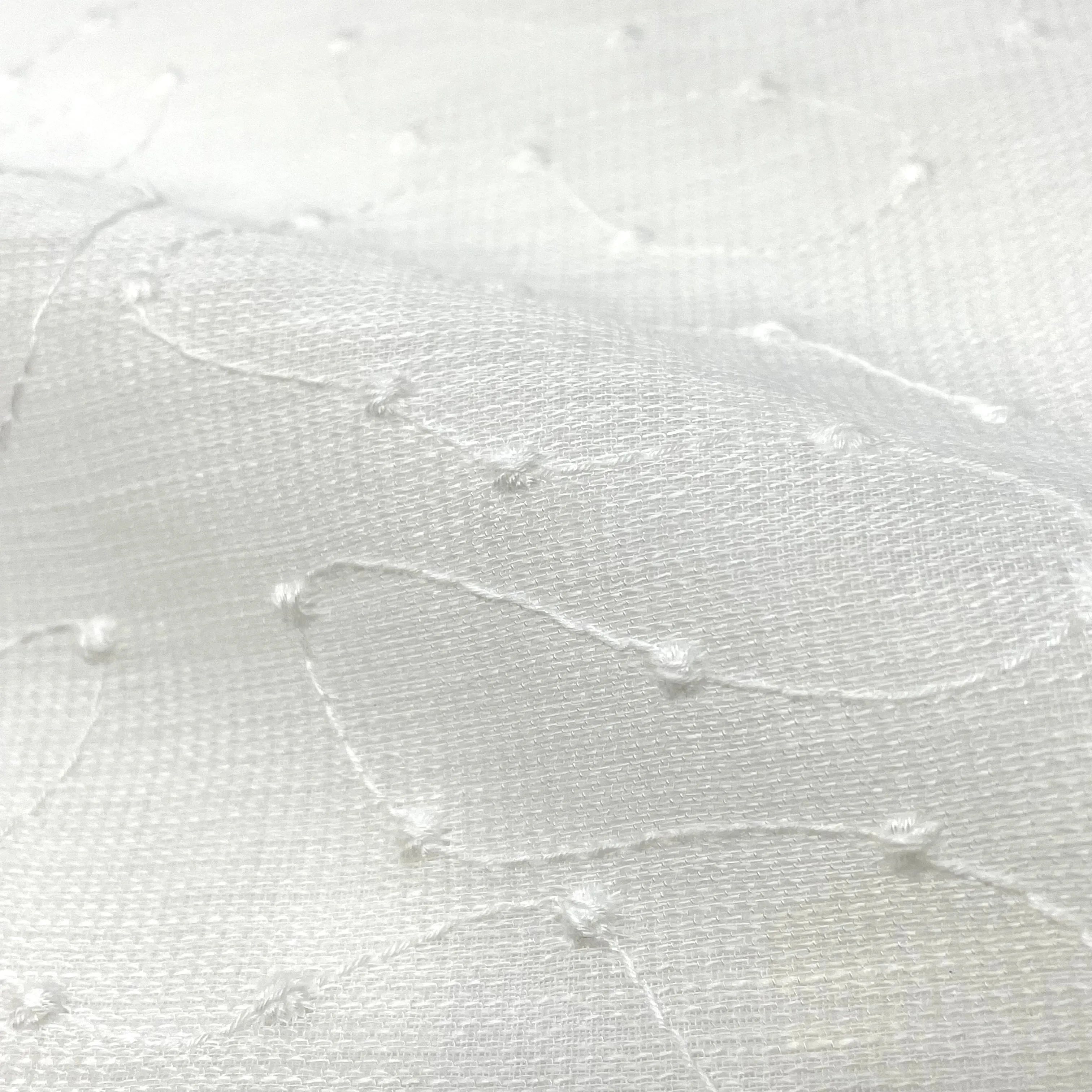 Embroidery Filigree Blend Linen Fabric By The Yard/CL1059