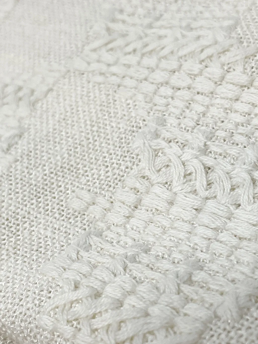 Embroidery Texture Modern Pattern Blend sheer Linen Fabric By The Yard/CL1131