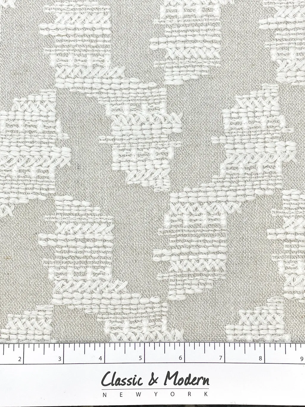 Embroidery Texture Modern Pattern Blend sheer Linen Fabric By The Yard/CL1131