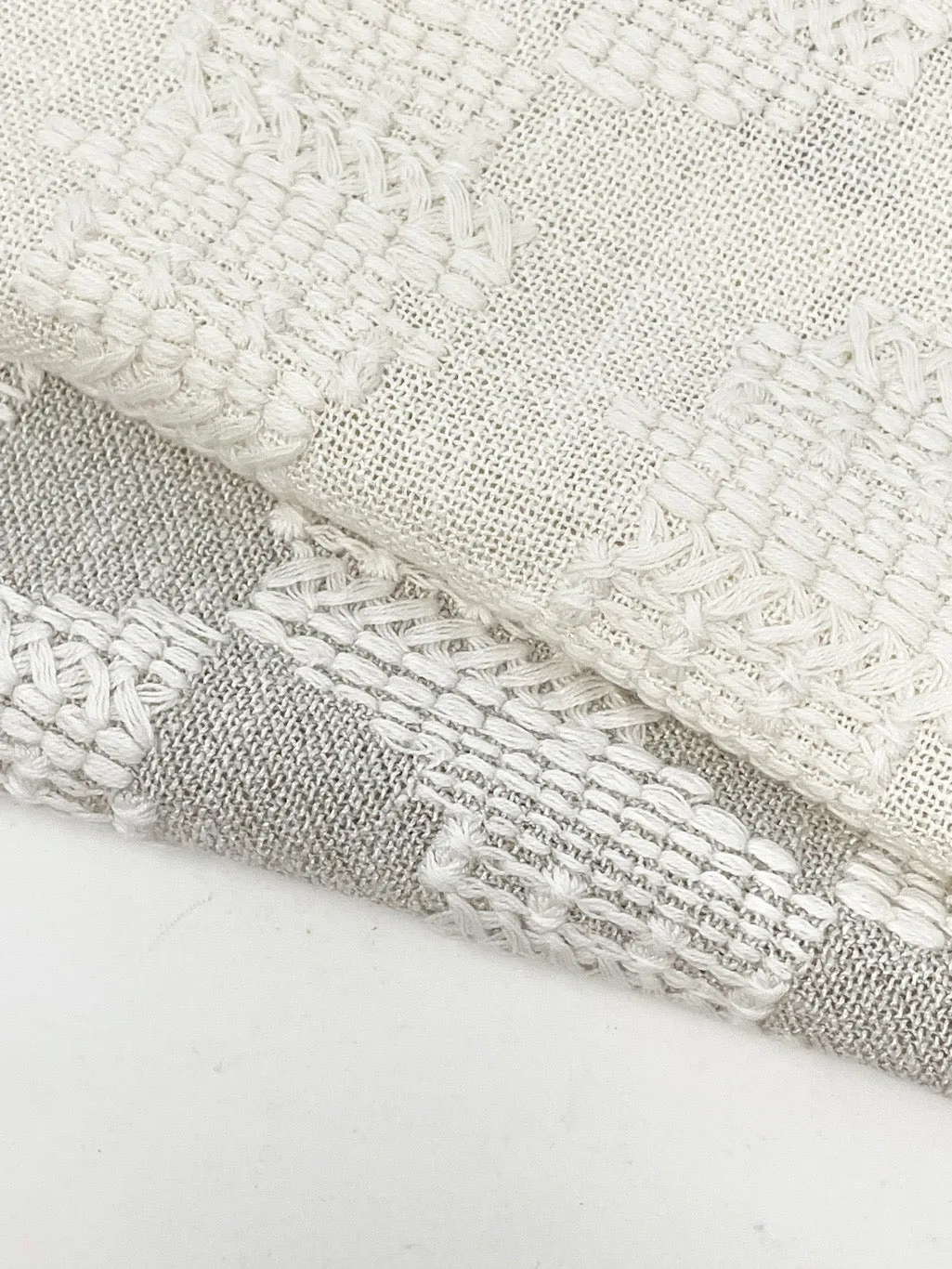 Embroidery Texture Modern Pattern Blend sheer Linen Fabric By The Yard/CL1131