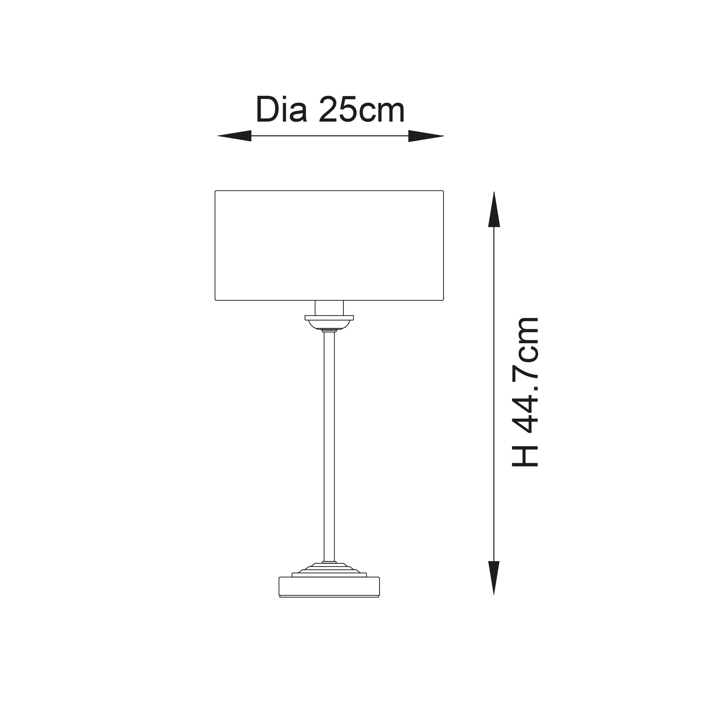 Endon 100646 Highclere 1lt Table Brushed chrome plate & natural linen 7W LED E14 (Required)