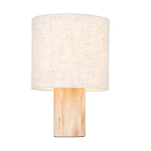 Endon 101680 Durban 1lt Table Natural eucalyptus wood & natural linen 10W LED E27 (Required)