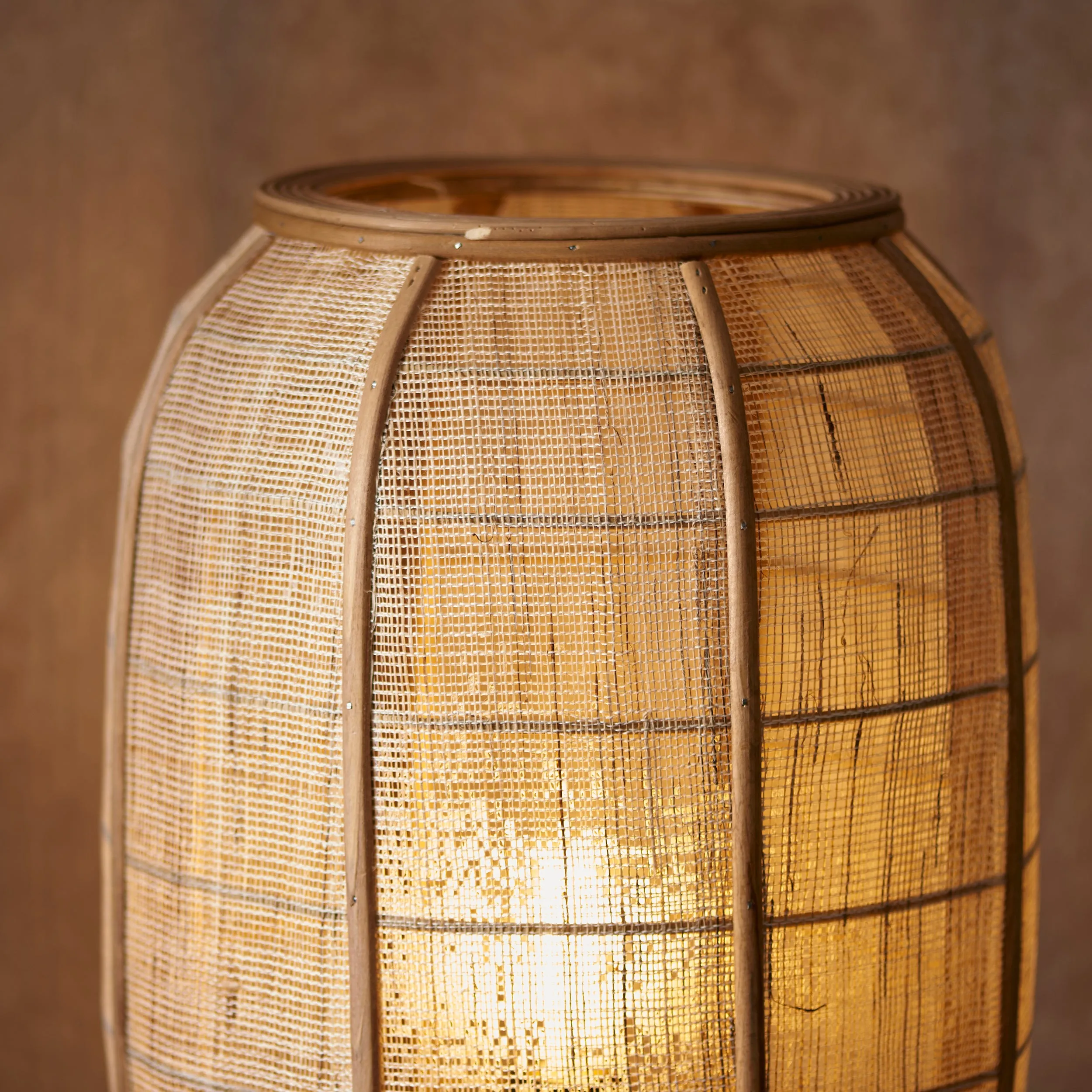 Endon 101687 Zaire 1lt Floor Natural linen, natural bamboo & matt black 10W LED E27 (Required)