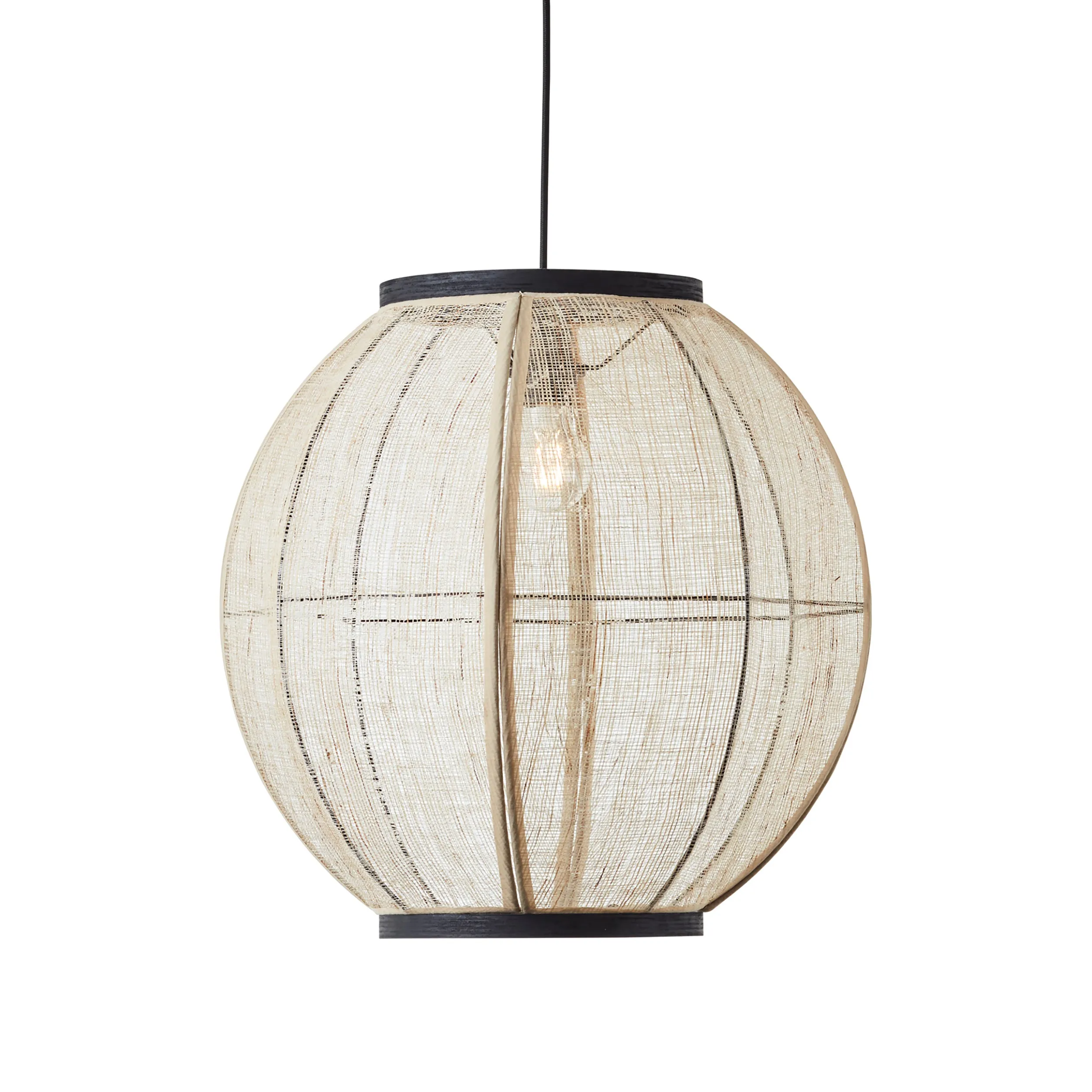 Endon 101688 Zaire 1lt Pendant Natural linen, dark plywood & matt black 10W LED E27 (Required)