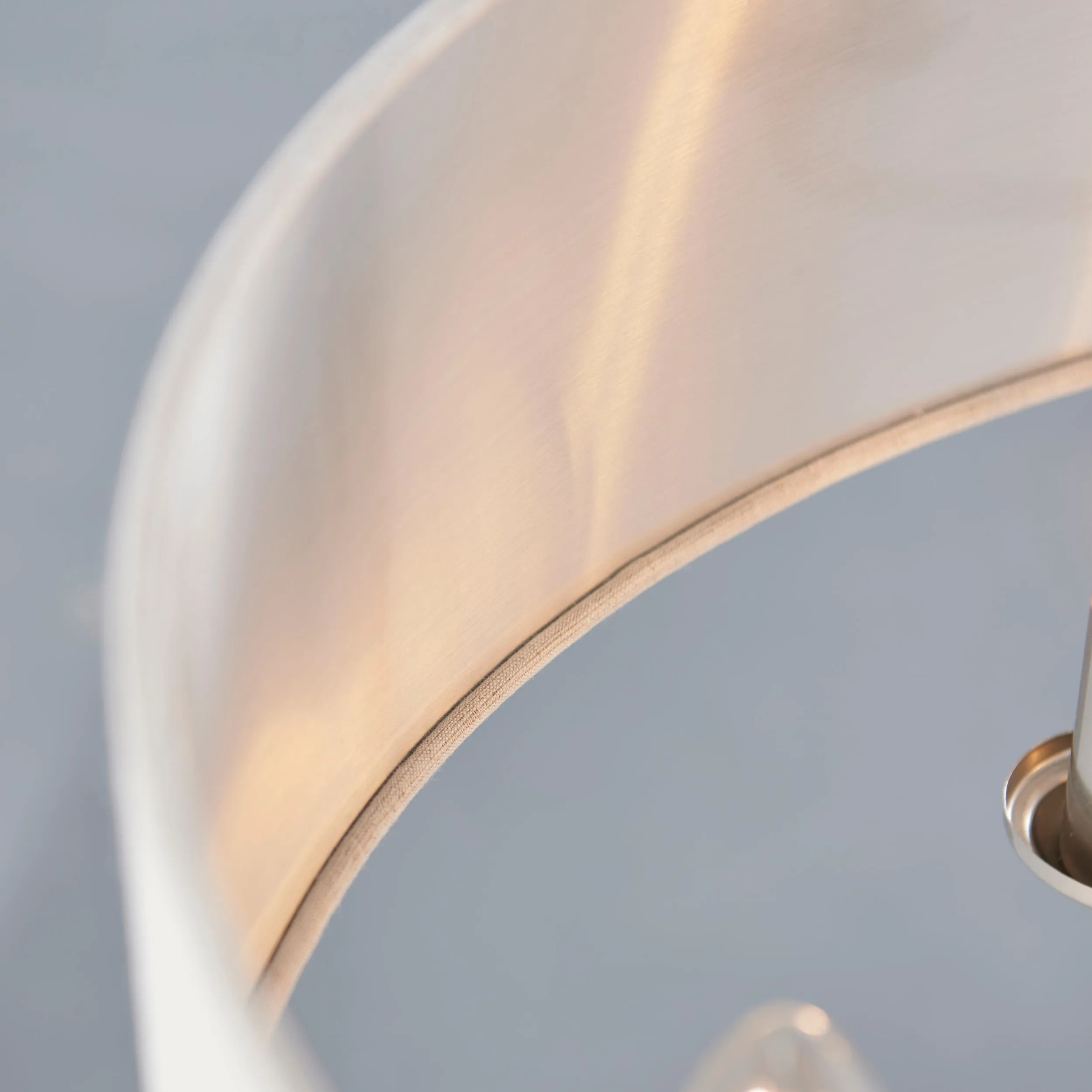 Endon 94357 Highclere 6lt Pendant Brushed chrome plate & natural linen 6 x 40W E14 candle (Required)