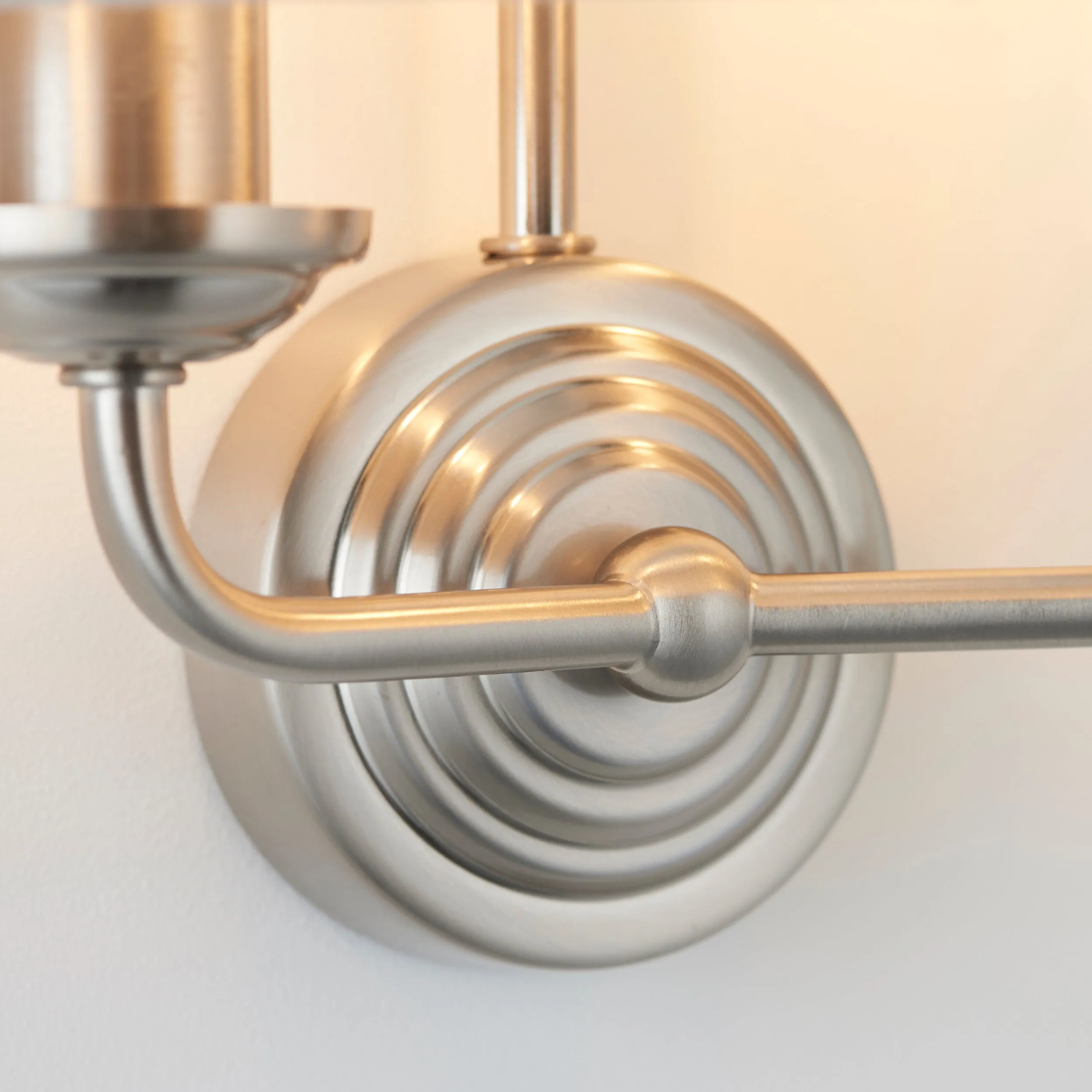 Endon 94403 Highclere 2lt Wall Brushed chrome plate & natural linen 2 x 40W E14 candle (Required)