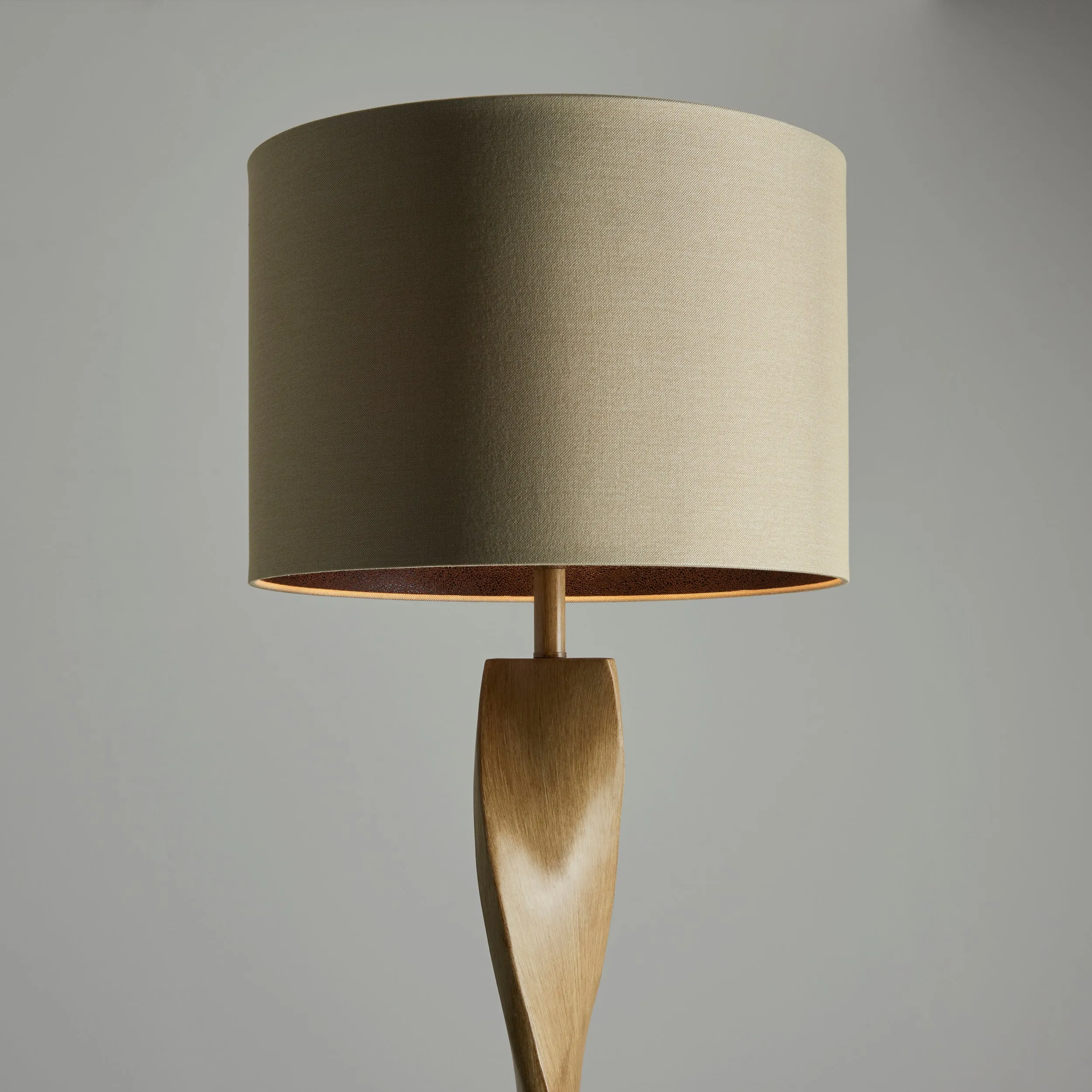 Endon 95454 Abia 1lt Floor Oak effect resin & natural linen 10W LED E27 (Required)
