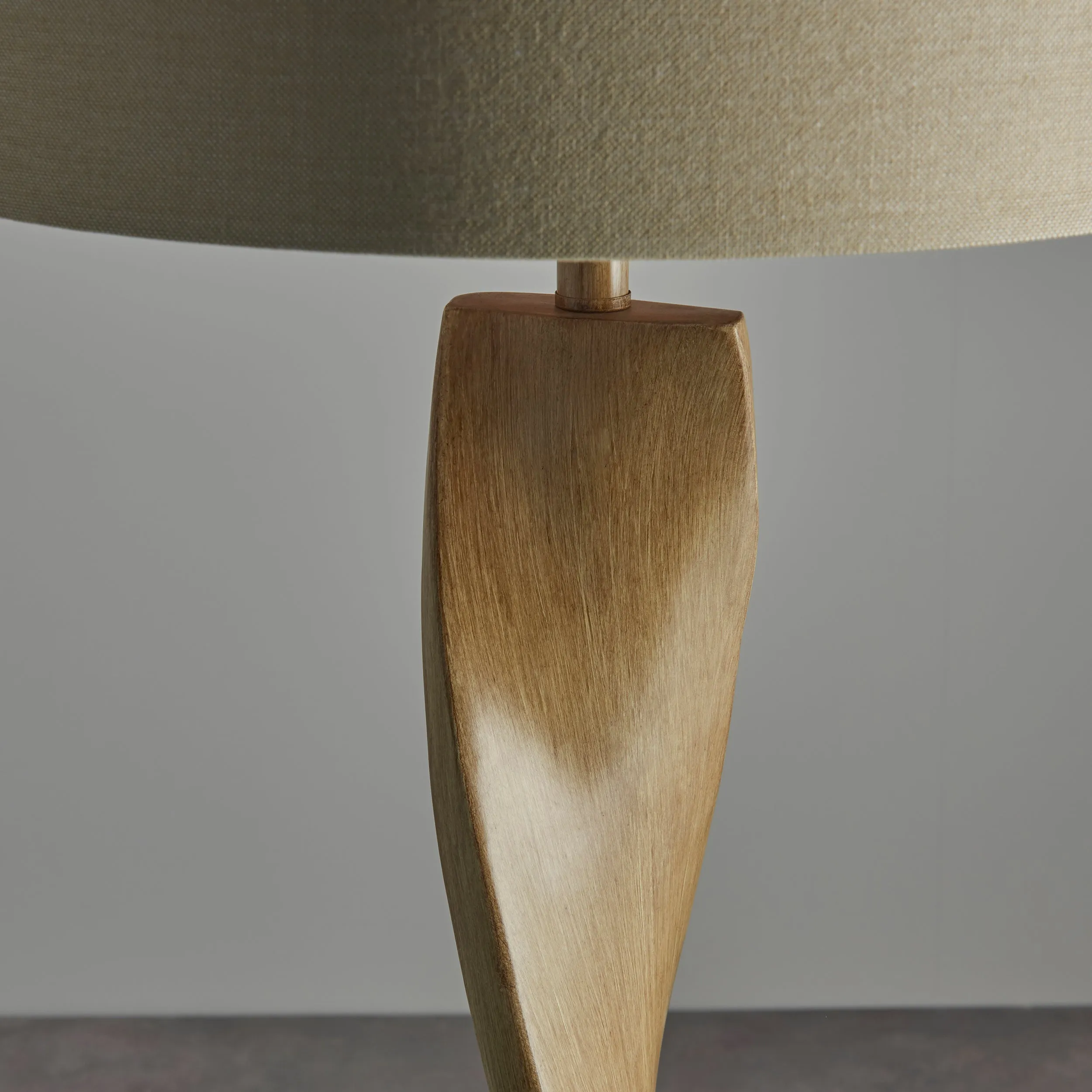 Endon 95454 Abia 1lt Floor Oak effect resin & natural linen 10W LED E27 (Required)
