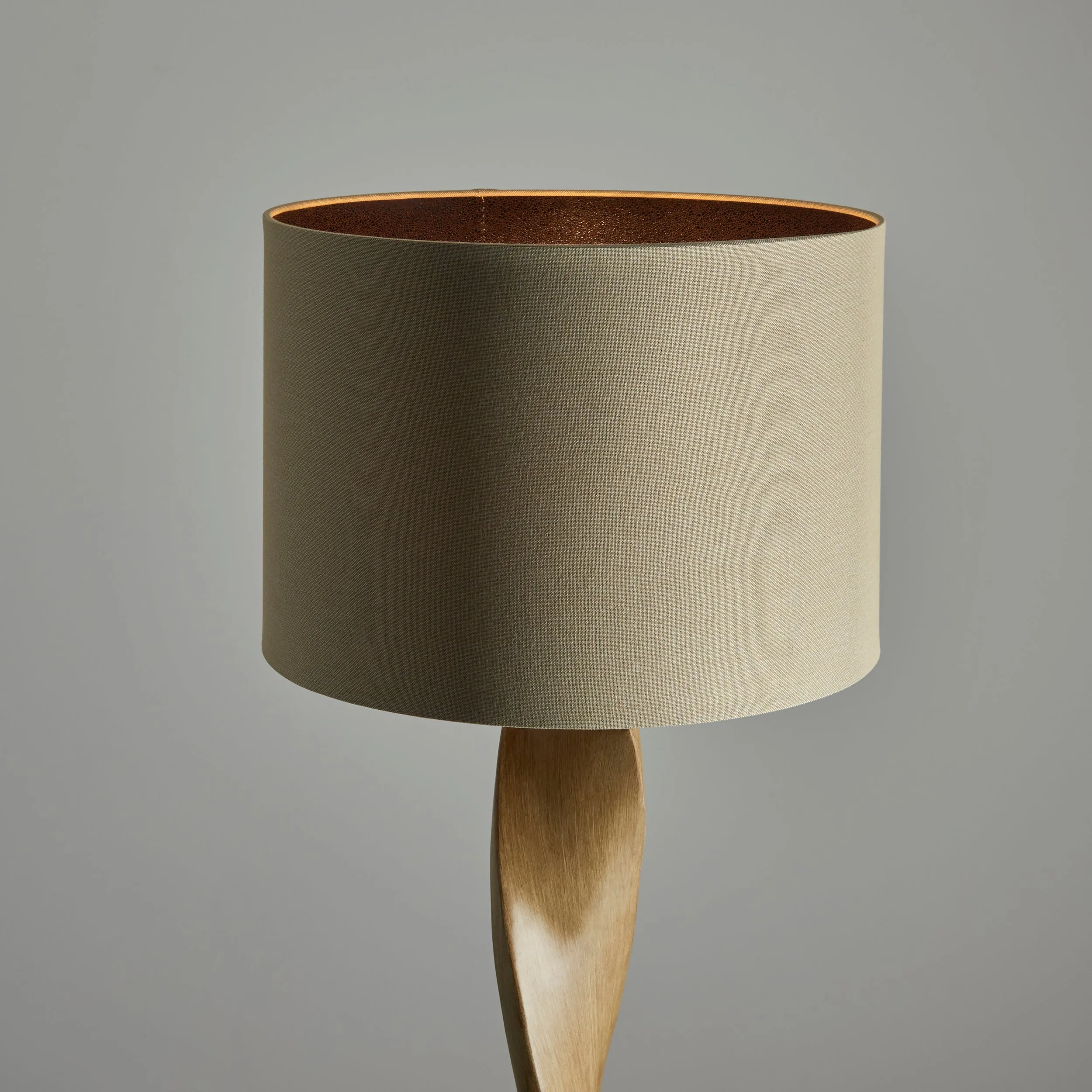 Endon 95454 Abia 1lt Floor Oak effect resin & natural linen 10W LED E27 (Required)