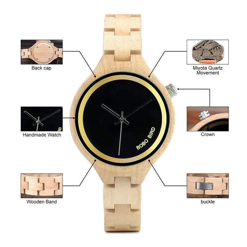 Exquisite Ladies Eco Bamboo Timepiece