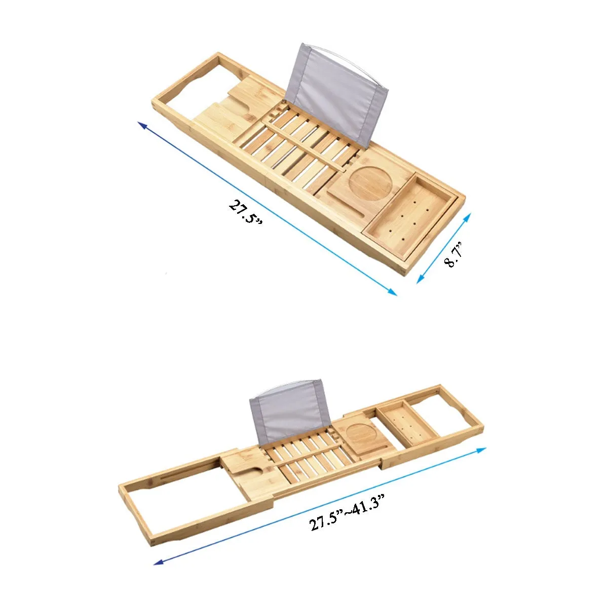 Extendable Bamboo Bathtub Tray I Bath Caddy I SPAFAIR