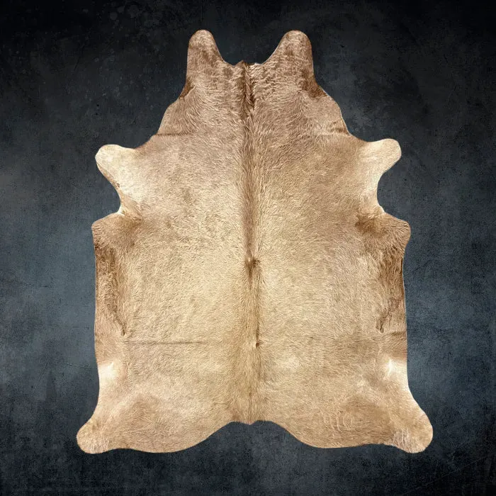 Extra Large Beige Cowhide Rug Size 7 x 7.6 ft---5062