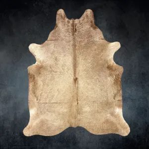 Extra Large Beige Cowhide Rug Size 7 x 7.6 ft---5062