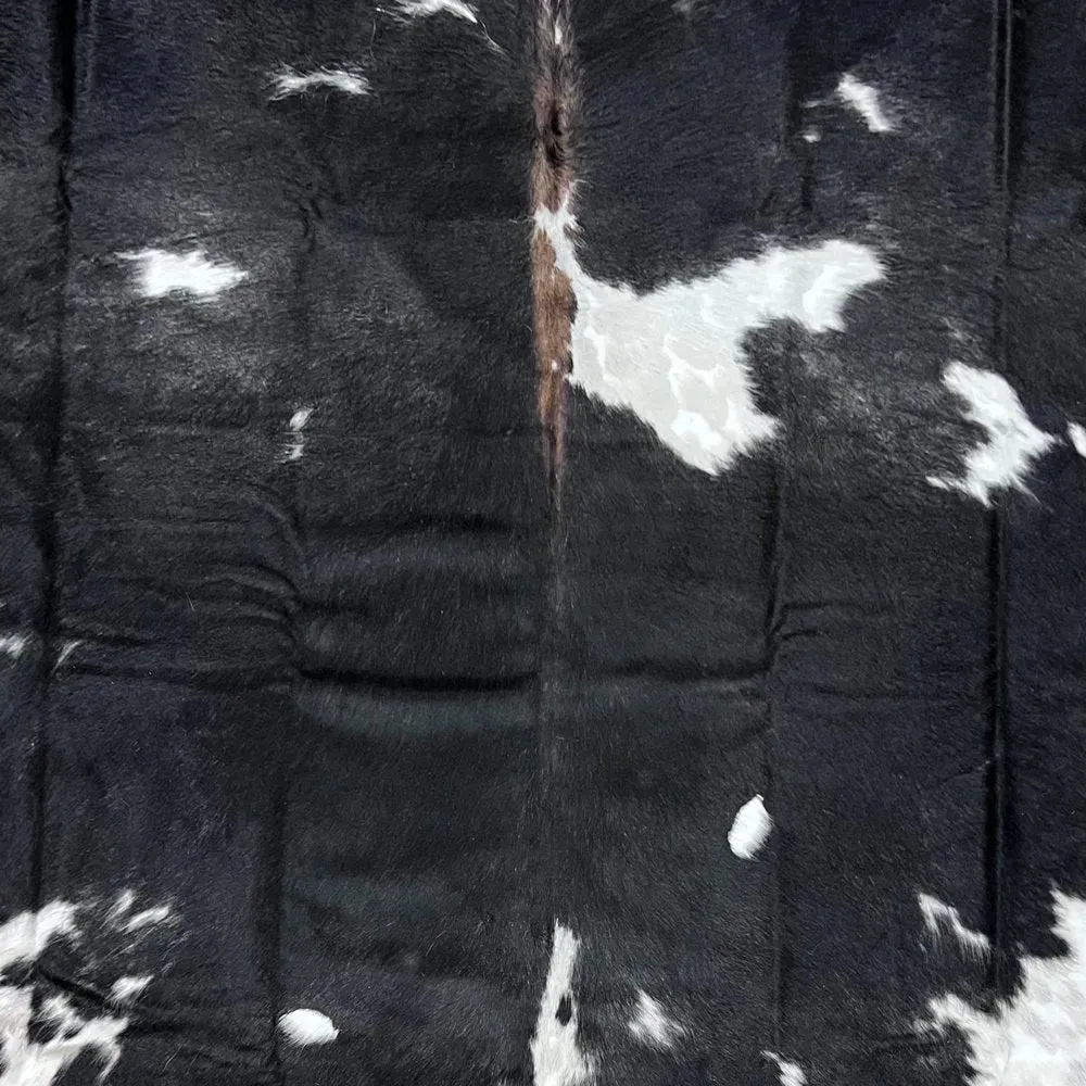 Extra Large Black and White Cowhide Rug Size 6.2 x 8 ft---5013