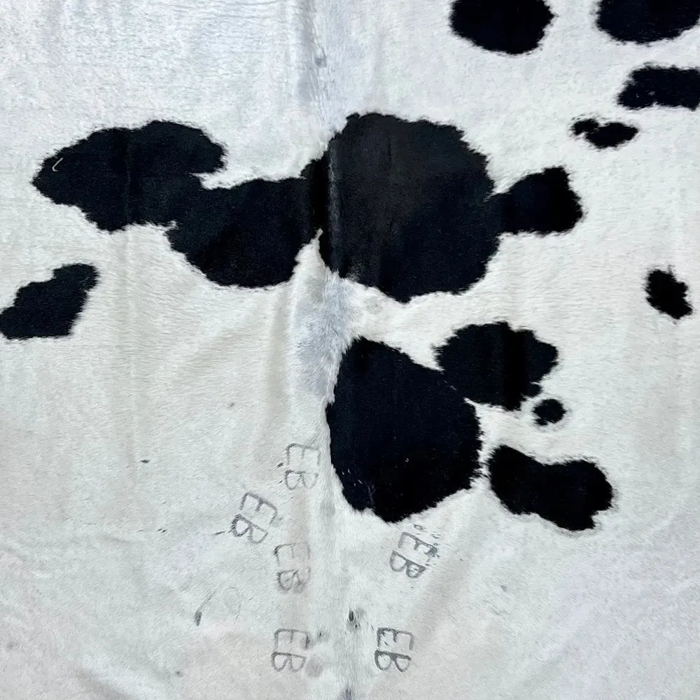 Extra Large Black and White Cowhide Rug Size 6.4 x 8.5 ft---5001